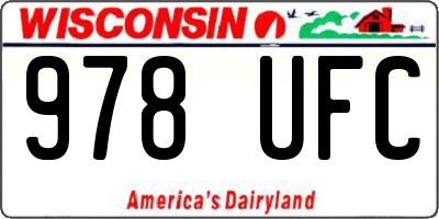 WI license plate 978UFC