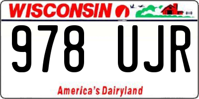 WI license plate 978UJR