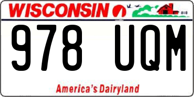 WI license plate 978UQM