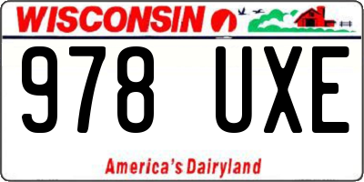 WI license plate 978UXE