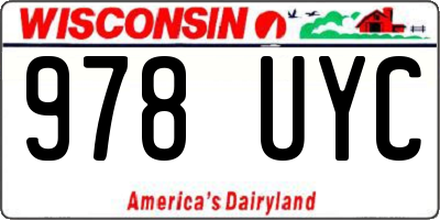 WI license plate 978UYC