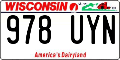 WI license plate 978UYN
