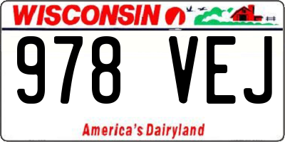 WI license plate 978VEJ