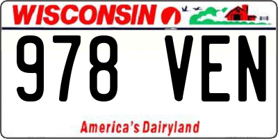 WI license plate 978VEN