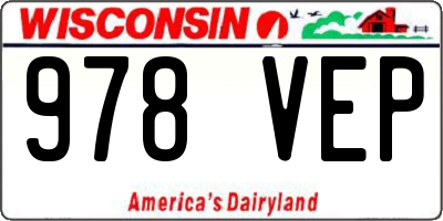 WI license plate 978VEP
