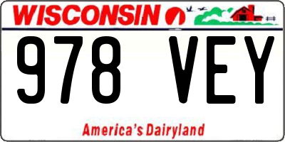 WI license plate 978VEY
