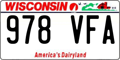 WI license plate 978VFA