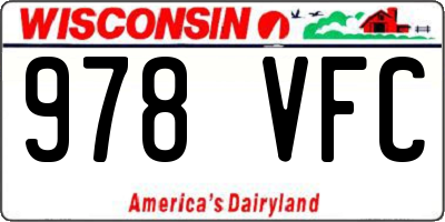 WI license plate 978VFC