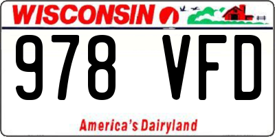 WI license plate 978VFD