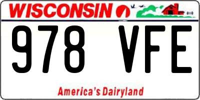 WI license plate 978VFE