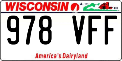 WI license plate 978VFF
