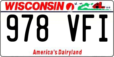 WI license plate 978VFI