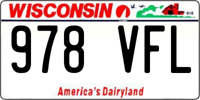 WI license plate 978VFL