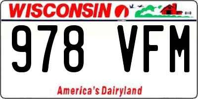 WI license plate 978VFM