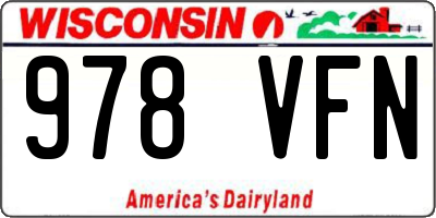 WI license plate 978VFN