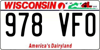 WI license plate 978VFO