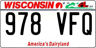 WI license plate 978VFQ