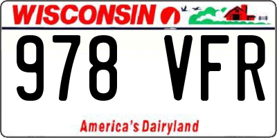 WI license plate 978VFR
