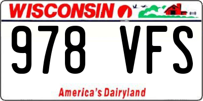 WI license plate 978VFS