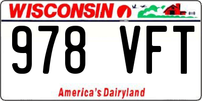 WI license plate 978VFT