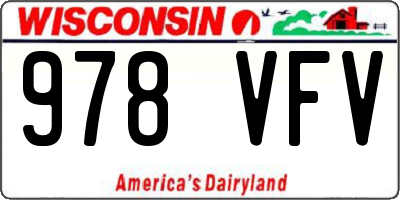 WI license plate 978VFV
