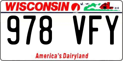 WI license plate 978VFY