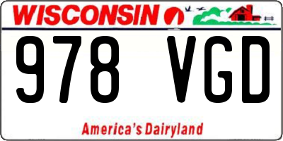 WI license plate 978VGD