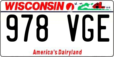 WI license plate 978VGE