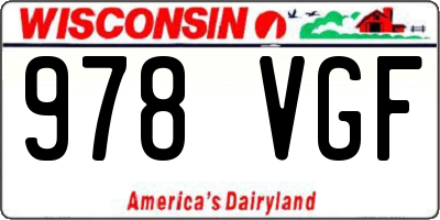 WI license plate 978VGF