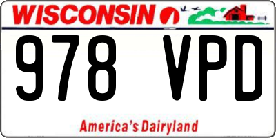 WI license plate 978VPD