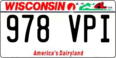WI license plate 978VPI