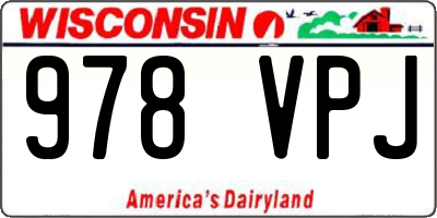 WI license plate 978VPJ