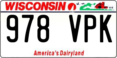 WI license plate 978VPK