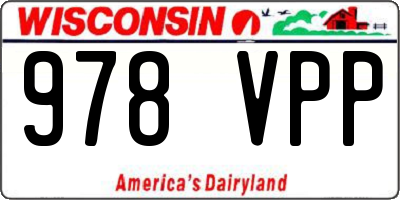 WI license plate 978VPP