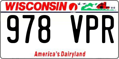 WI license plate 978VPR