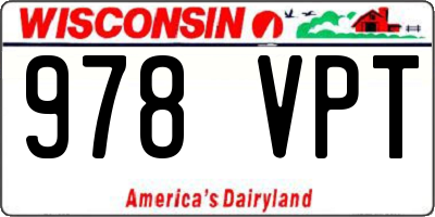 WI license plate 978VPT