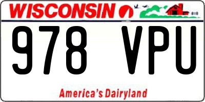WI license plate 978VPU