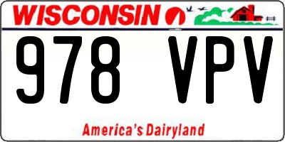 WI license plate 978VPV