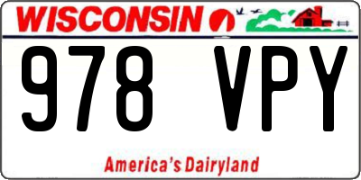 WI license plate 978VPY
