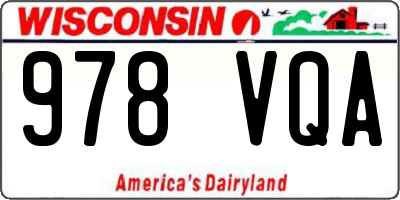 WI license plate 978VQA