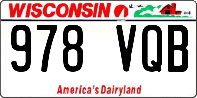 WI license plate 978VQB