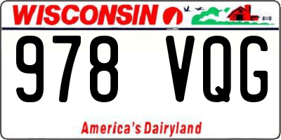 WI license plate 978VQG