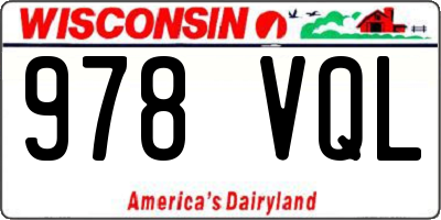 WI license plate 978VQL