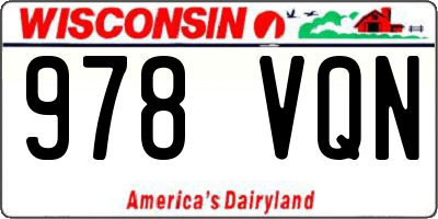 WI license plate 978VQN