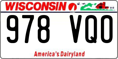 WI license plate 978VQO
