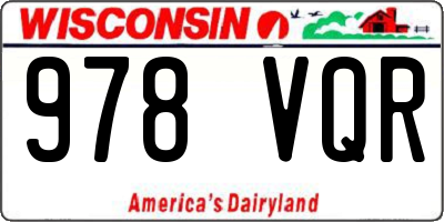 WI license plate 978VQR