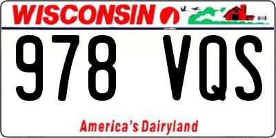 WI license plate 978VQS