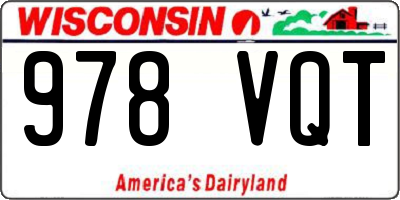 WI license plate 978VQT