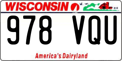 WI license plate 978VQU