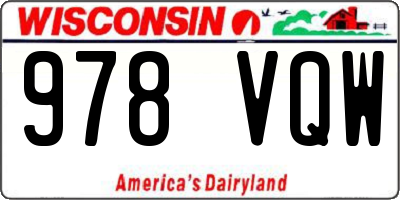 WI license plate 978VQW